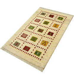 ギャッベ リビングサイズ・遊牧民の手織り絨毯／130×80サイズ／大阪